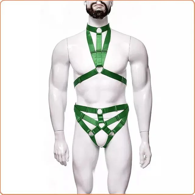 Bondage Neck Restraint Bdsm Elastic Adjustale Super String Body Hollow out Sexy Harness Lingerie for Men