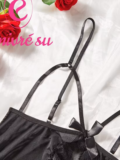 Novo estilo de quatro peças de roupa interior feminina bordado renda lingerie feminina lingerie sexy